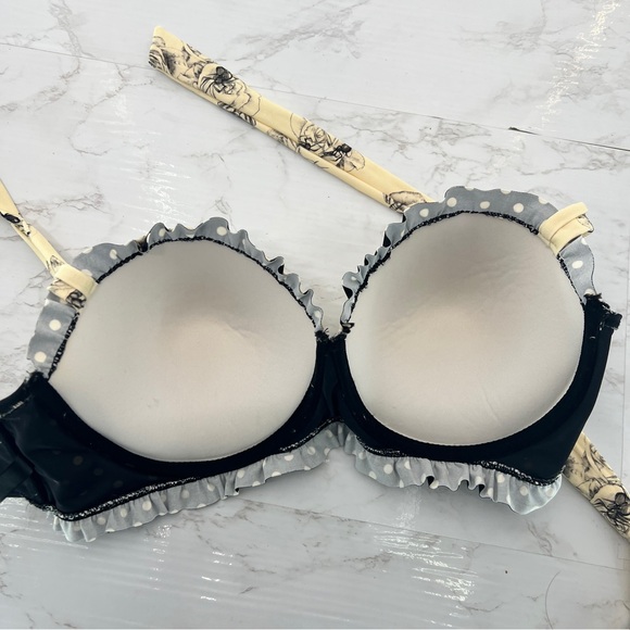 HOT TOPIC Polka Dots & Insects Swim bikini TOP - Picture 6 of 8